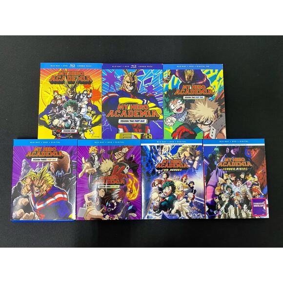 My Hero Academia Blu-Ray & DVD Bundle: Seasons 1-3, Two Heroes, & Heroes Rising - Picture 1 of 14
